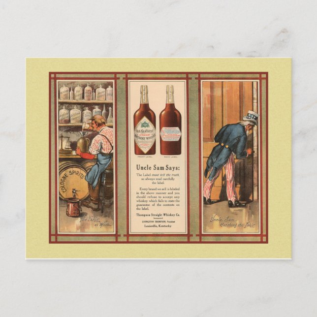 Carte Postale Interdiction de l'Oncle Sam du Kentucky Bourbon (Devant)