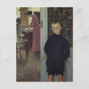 Carte Postale Intérieur avec des femmes et un enfant