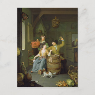 Carte Postale Intérieur avec un couple célébrant