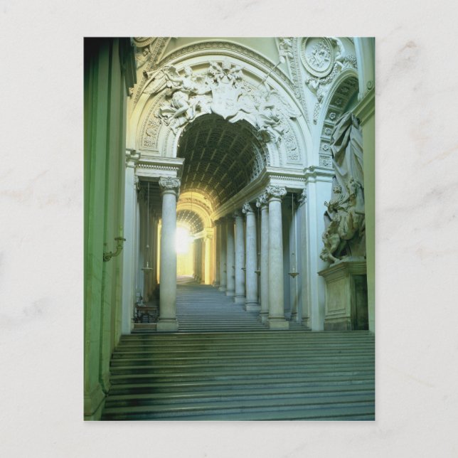 Carte Postale Intérieur avec vue sur l'escalier (Devant)