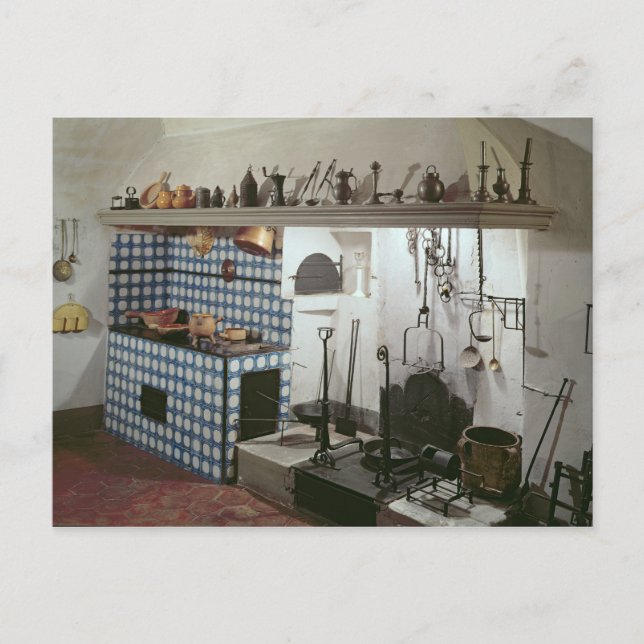 Carte Postale Intérieur de la cuisine de l'hôtel de Cabris (Devant)