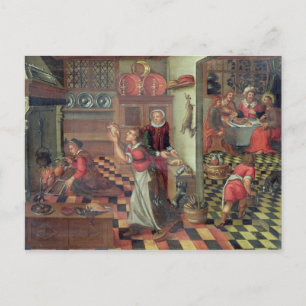 Carte Postale Intérieur de la Cuisine, la Cène à Emmaüs