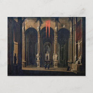 Carte Postale Intérieur de l'église de Naples Peinture baroque f