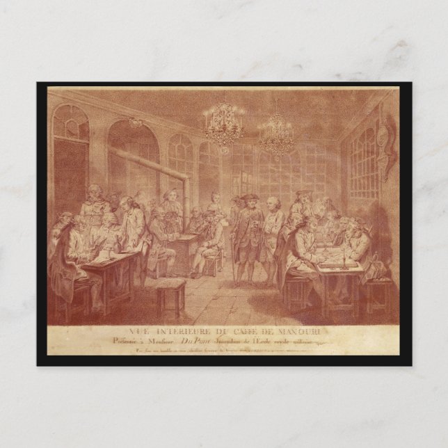 Carte Postale Intérieur du Café Manouri, vers 1775 (Devant)