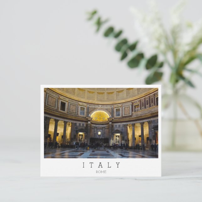 Carte Postale Intérieur du Panthéon, Rome, Italie (Debout devant)