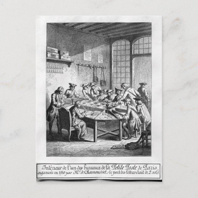 Carte Postale Intérieur du petit bureau de poste de Paris (Devant)