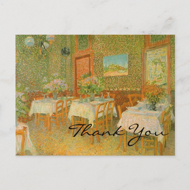 Carte Postale Intérieur d'un restaurant de Van Gogh (Devant)