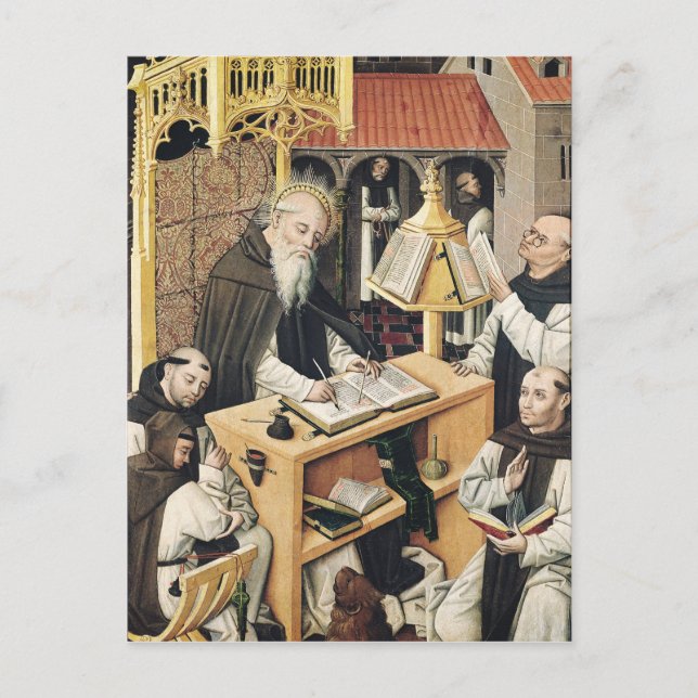 Carte Postale Intérieur d'un Scriptorium, École de Ségovie (Devant)