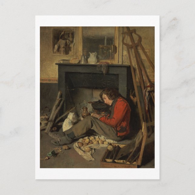 Carte Postale Intérieur d'un Studio, 1845 (huile sur toile) (Devant)