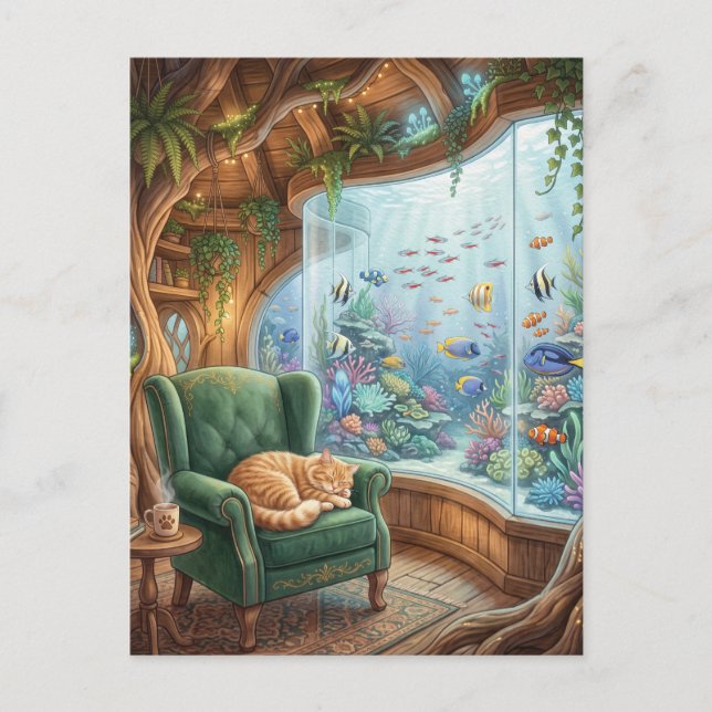 Carte Postale Intérieur Fantaisiste de Cabane dans l'Arbre avec  (Devant)