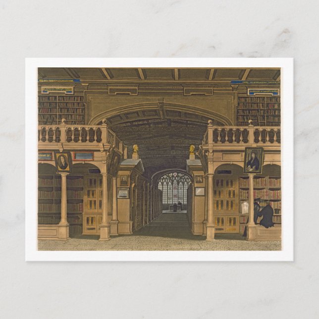 Carte Postale Interior of the Bodleian Library, illustration fro (Devant)