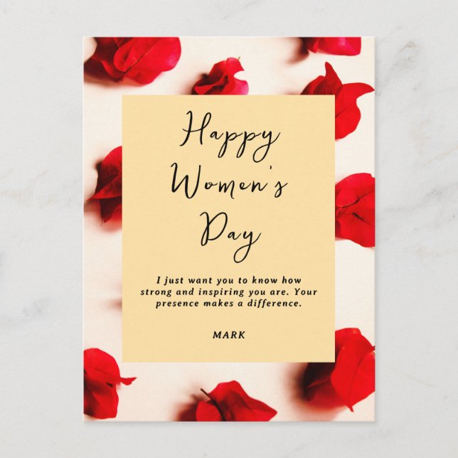 Carte Postale International Women’s Day Modern Elegant Strong  (Devant)
