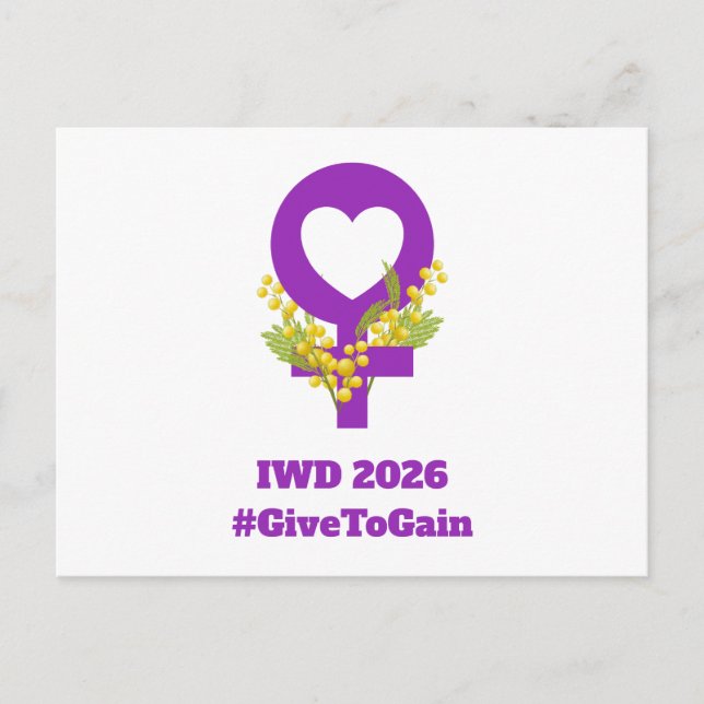 Carte Postale International Women's Day 2026 IWD Give To Gain (Devant)