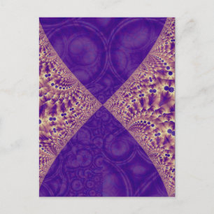 Carte Postale Intersection des formes fractales violettes abstra