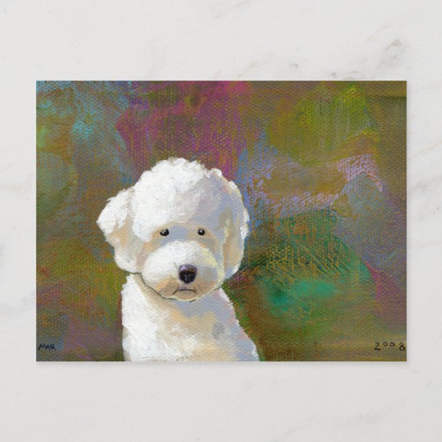 Carte Postale Intitulé : J'y pense - adorable chien blanc (Devant)
