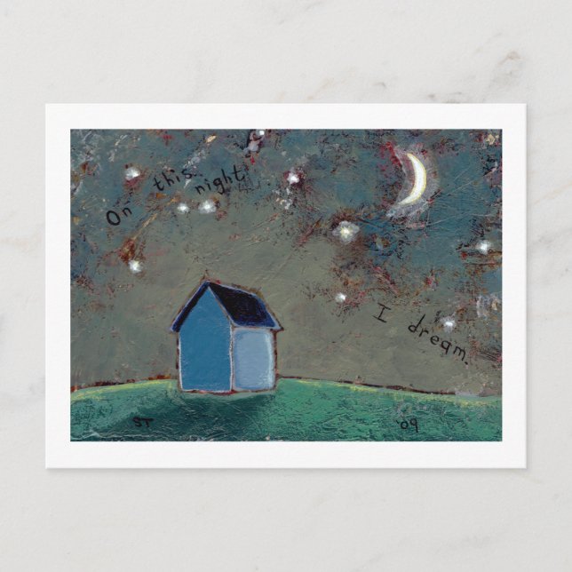 Carte Postale Intitulé :  Minuscule Art #593 - Etoiles lune mais (Devant)