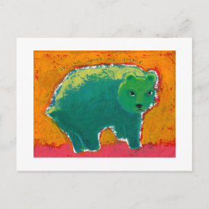 Carte Postale Intitulé : Mon ami est un ours - art amusant en co