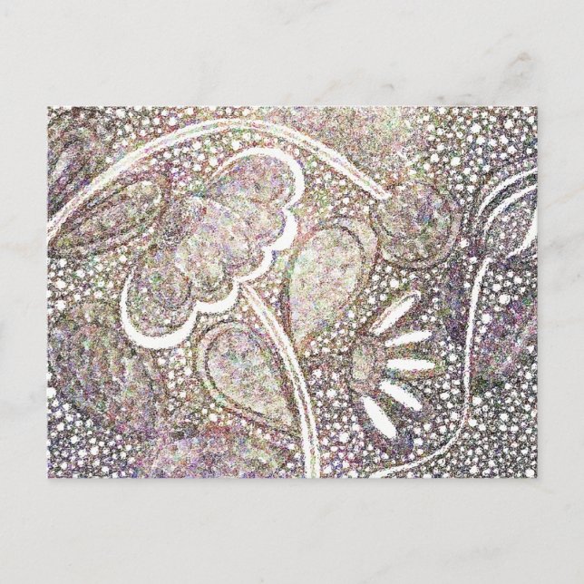 Carte Postale Intricate White Lace Floral Design (Devant)