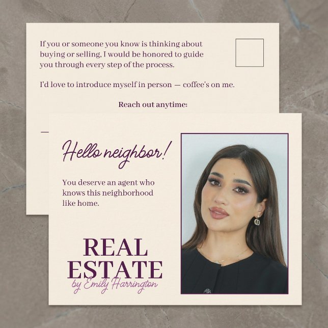 Carte Postale Introduction Moderne Agent Immobilier Prunier (Créateur téléchargé)