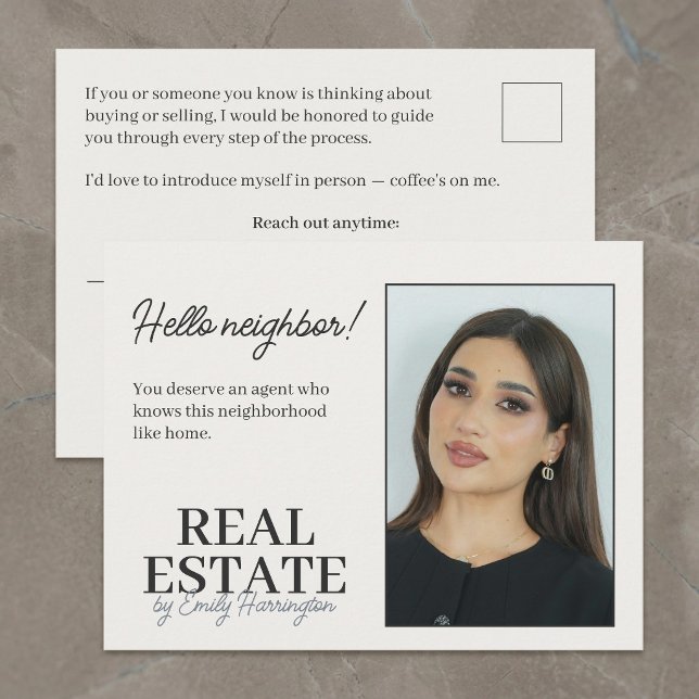 Carte Postale Introduction moderne neutre Agent immobilier (Créateur téléchargé)