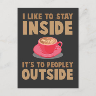 Carte Postale Introverted antisocial Café Introvertir les gens t