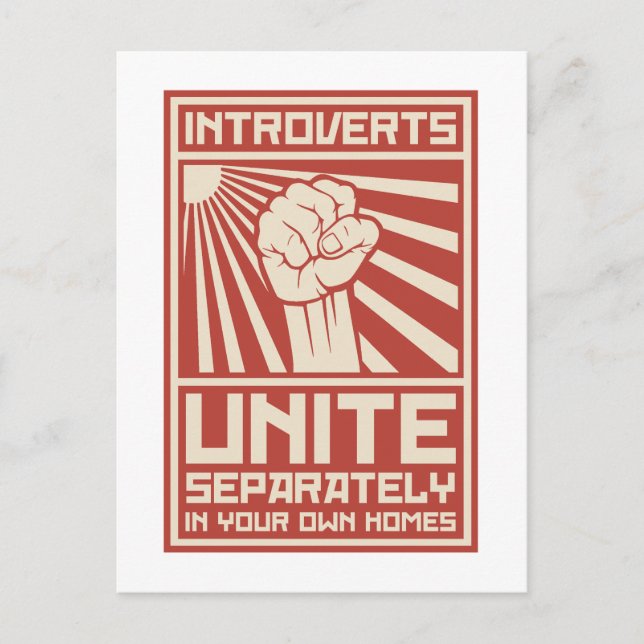 Carte Postale Introvertis Unite Séparément Dans Vos Propres Mais (Devant)