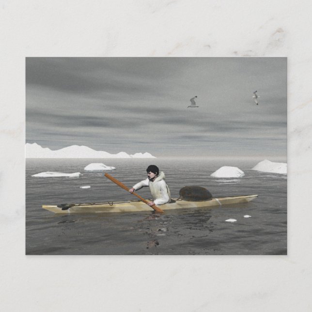 Carte Postale Inuit Kayak (Devant)