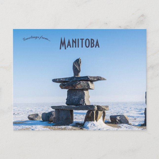Carte Postale Inukshuk à Churchill Manitoba Canada (Devant)