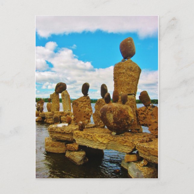 Carte Postale Inukshuk stone river sculptures (Devant)