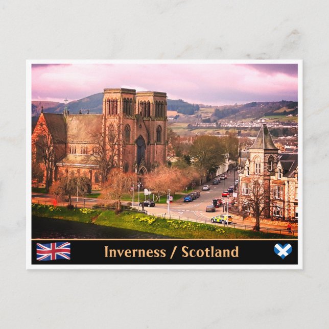 Carte Postale Inverness & Cathedral, Scottish Highlands Capital (Devant)