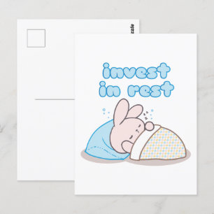 Carte Postale Investir dans le repos avec Snoozy Bunny