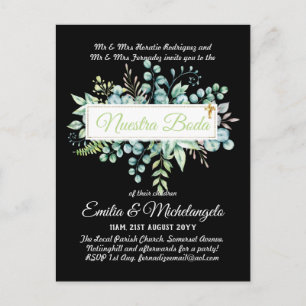 Carte Postale Invitaciones De Boda Baratas HOJAS Modernas