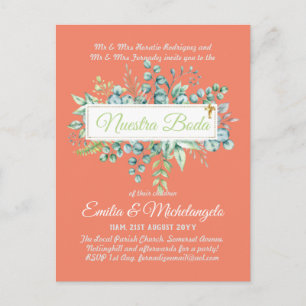 Carte Postale Invitaciones De Boda Baratas HOJAS Modernas