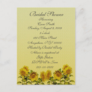 Carte Postale Invitation à la douche nuptiale de tournesol