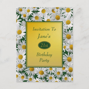 Carte Postale Invitation à la fête d'anniversaire de jolie Daisy