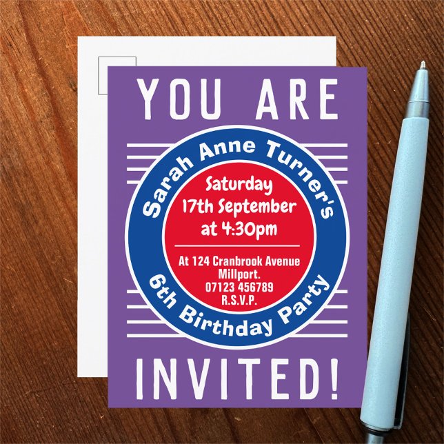 Carte Postale Invitation à la fête d'anniversaire des 6 ans d'un (Créateur téléchargé)