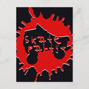Carte Postale invitation à la fête de skate splatz