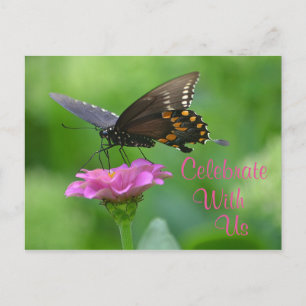 Carte Postale Invitation à la fête des papillons