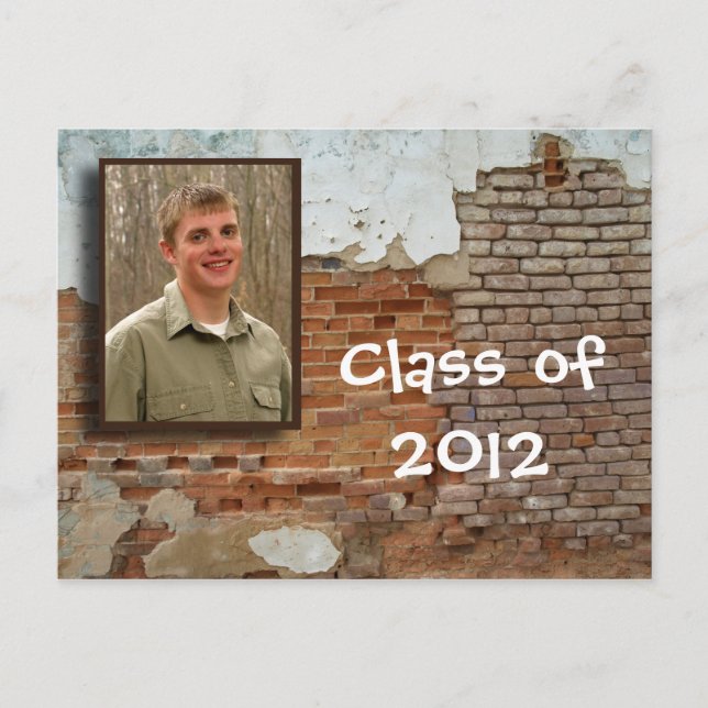 Carte Postale invitation à la maison ouverte - mur en ruines. (Devant)