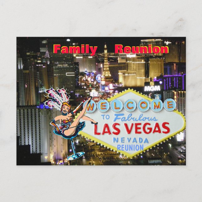 Carte Postale Invitation à la réunion familiale de Las Vegas (Devant)