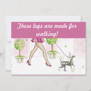 Carte postale Invitation à marcher du chien de rac