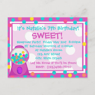 Carte Postale Invitation à traiter Bubblegum