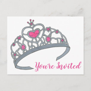 Carte Postale Invitation à une fête d'anniversaire Couronne de P