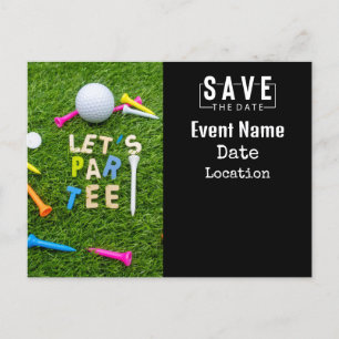 Carte Postale Invitation à une fête de départ de golf avec balle