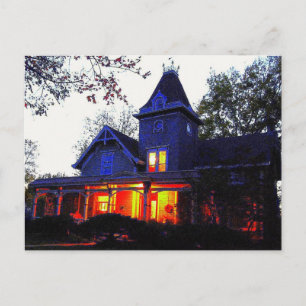 Carte Postale Invitation à une soirée d'Halloween dans une maiso