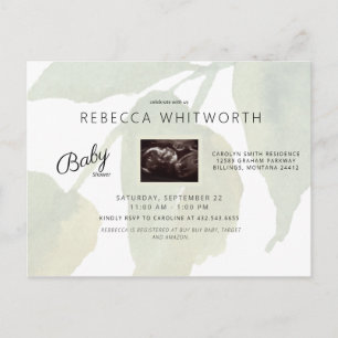 Carte Postale Invitation au Baby shower photo Ivy Ultrasound