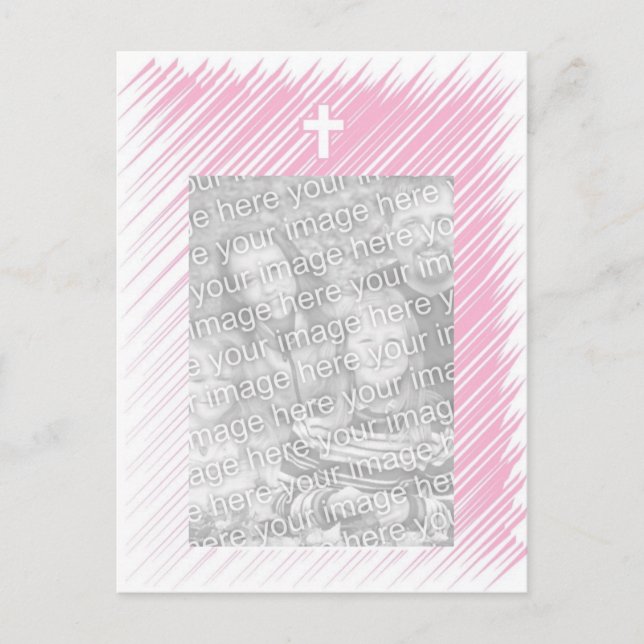 Carte Postale Invitation au baptême/baptême (fille) (Devant)