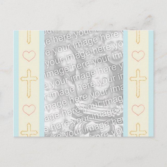 Carte Postale Invitation au baptême du garçon (Devant)