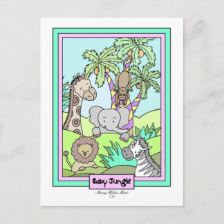 Carte Postale Invitation Baby Jungle 25 Baby showers - Customisé