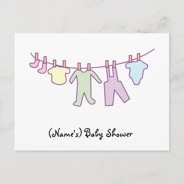 Carte Postale Invitation baby shower (Devant)